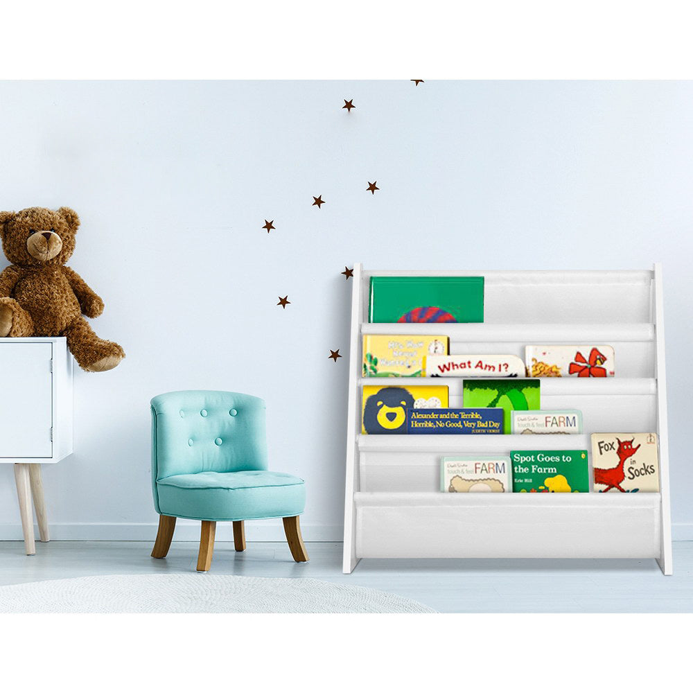 Kids Books and Magazine Organiser Shelf Display - White