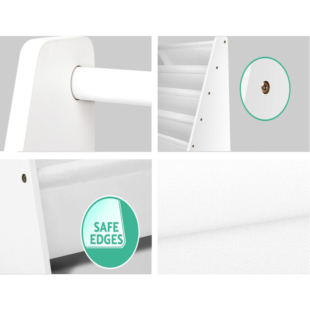 Kids Books and Magazine Organiser Shelf Display - White