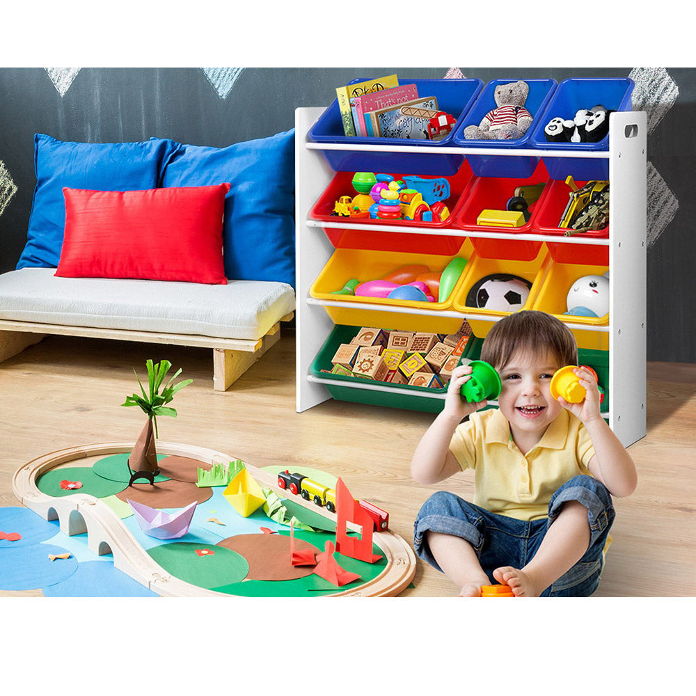 Kids Toy Organiser  Shelf Storage Rack - 12 Bins