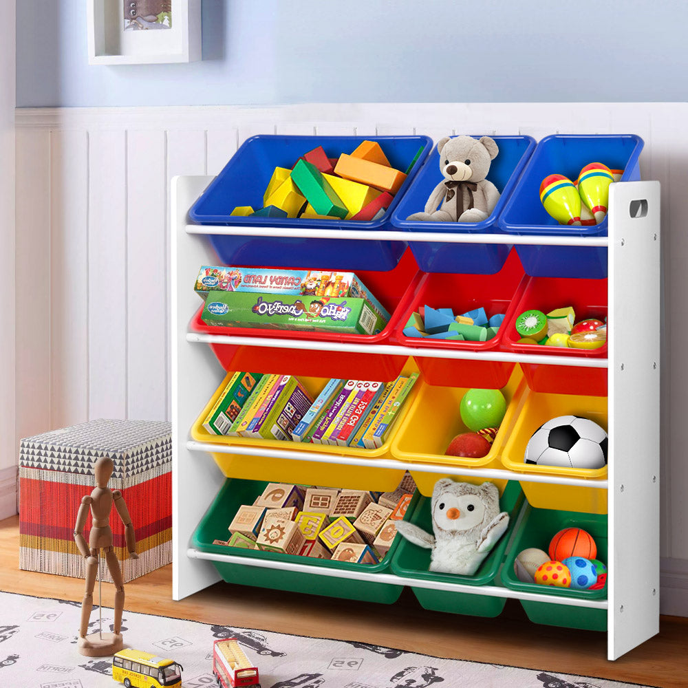 Kids Toy Organiser  Shelf Storage Rack - 12 Bins