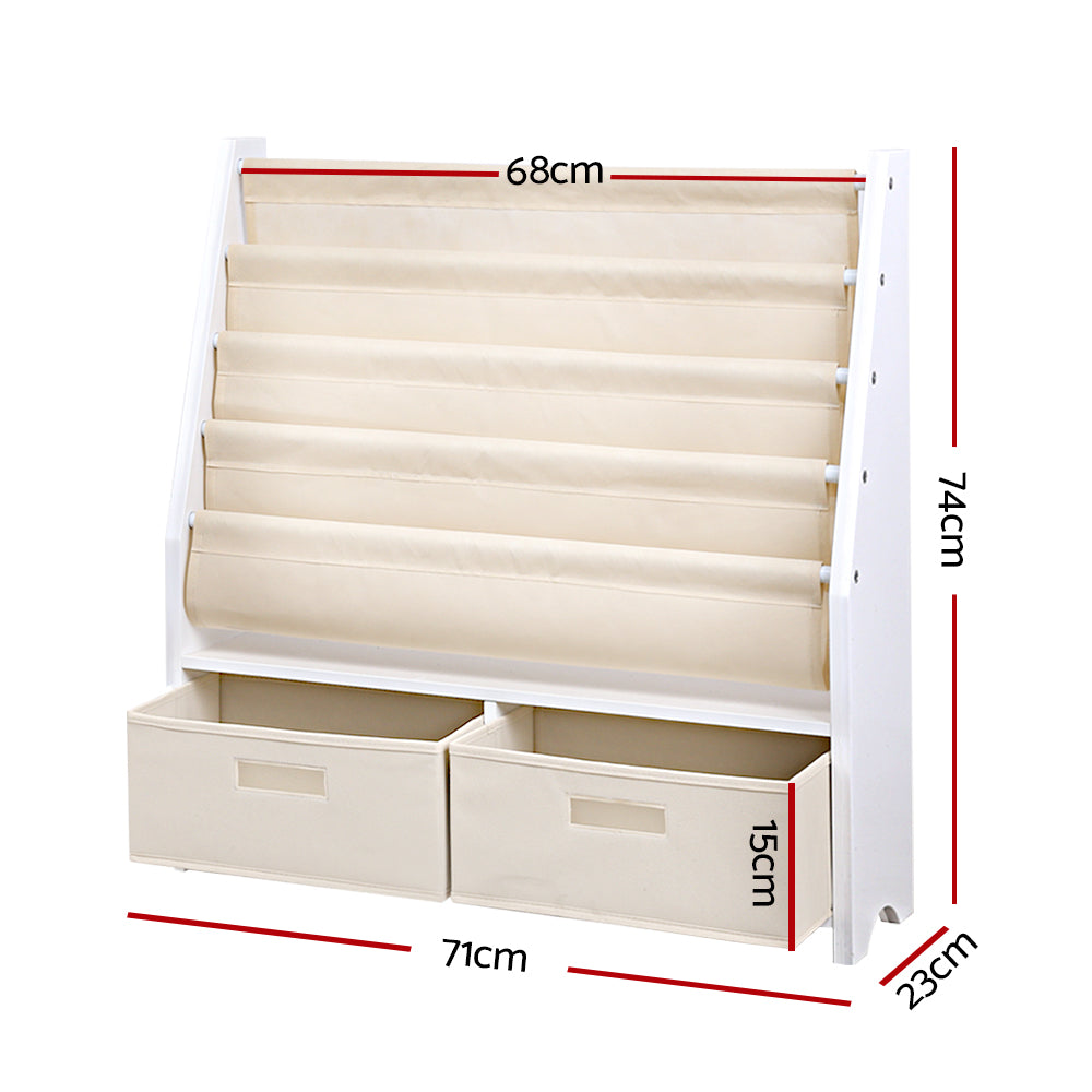 Kids Toy and Book Organiser Shelf Storage Rack - 4 Tiers