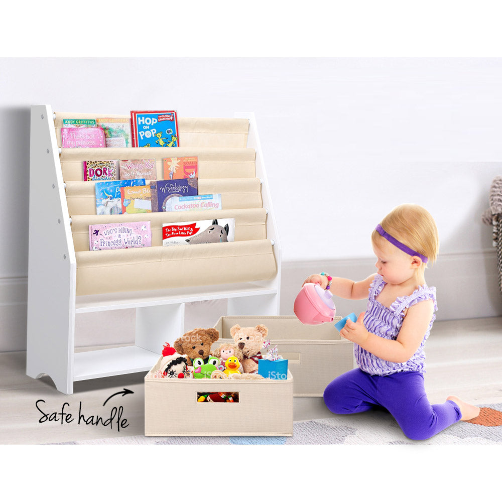 Kids Toy and Book Organiser Shelf Storage Rack - 4 Tiers