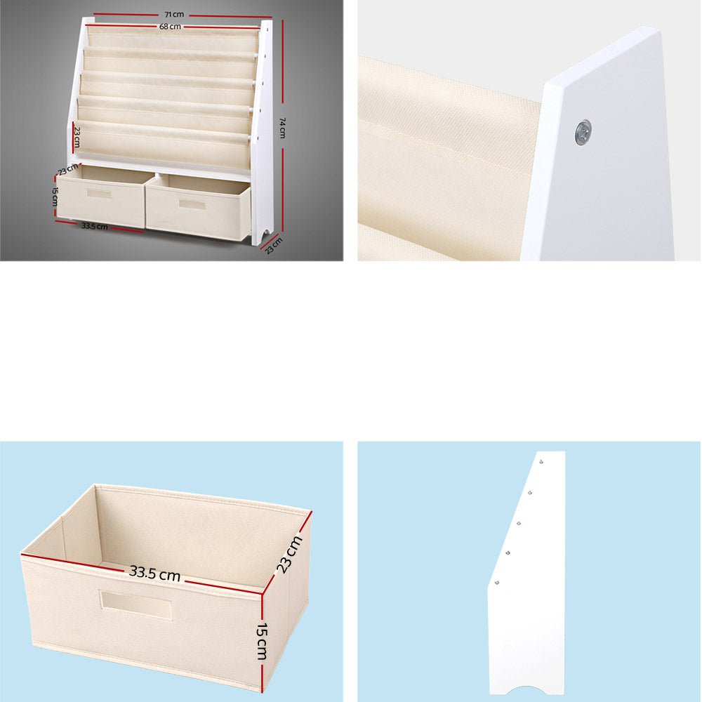 Kids Toy and Book Organiser Shelf Storage Rack - 4 Tiers