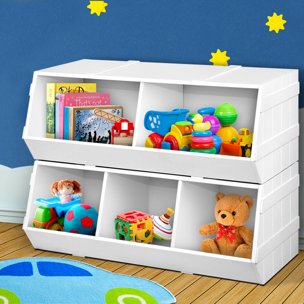Kids Toy Box Storage Organiser - White