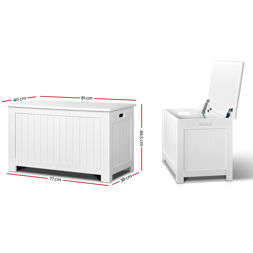 Kids Wooden Storage Blanket Box - White