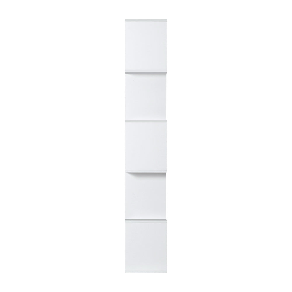 5 Tier Bookshelf Display Shelf CD Cabinet Bookcase Stand Storage White
