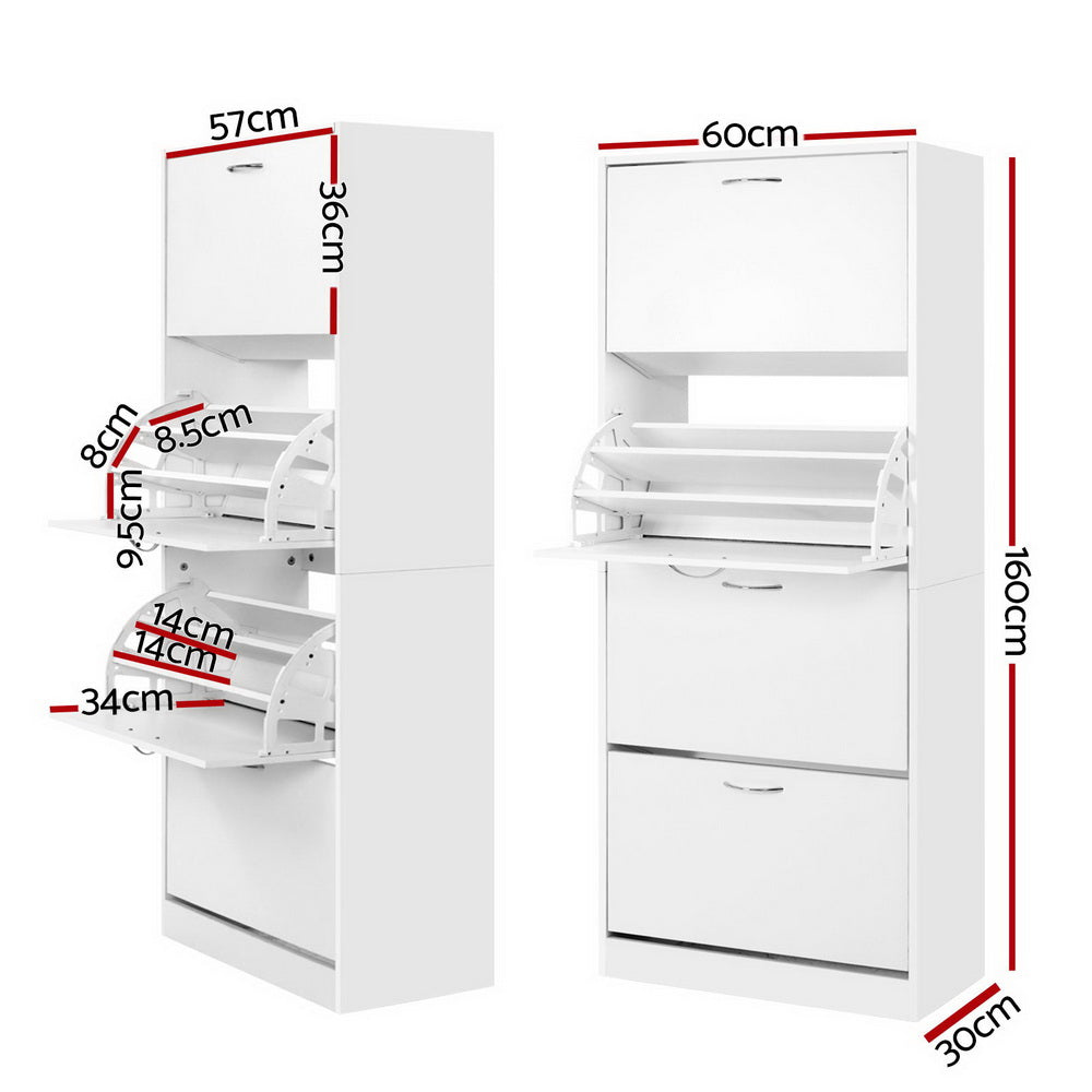 60 Pairs Shoe Cabinet Shoes Rack Storage Organiser Shelf Cupboard Drawer