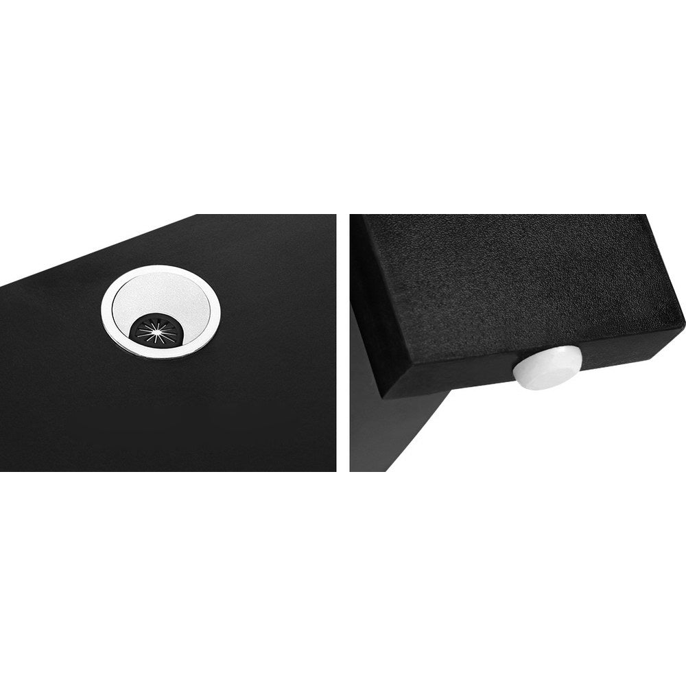L Shape Corner Computer Table Workstation - Black