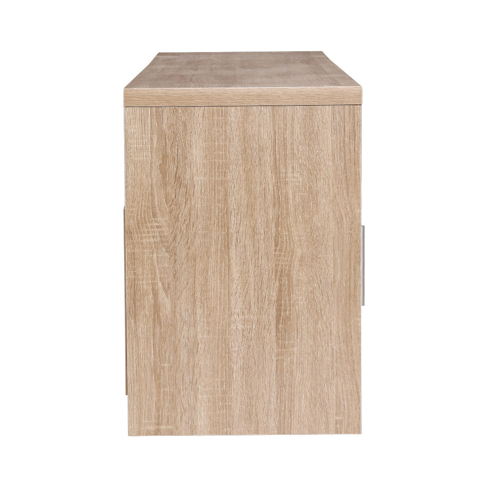 TV Cabinet Entertainment Unit Stand Storage Shelf Sideboard 140cm Oak