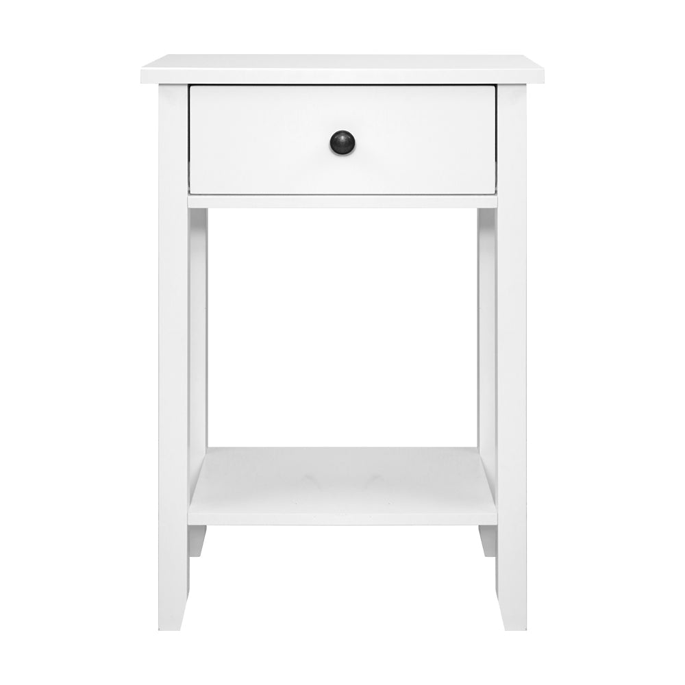 Bedside Tables Drawer Side Table Nightstand White Storage Cabinet White Shelf