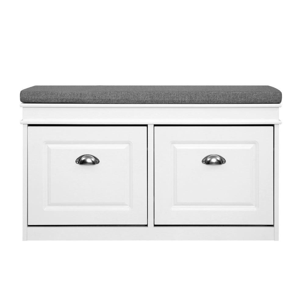 Shoe Cabinet Bench Shoes Storage Rack Organiser Drawer White Shelf 12 Pairs Box