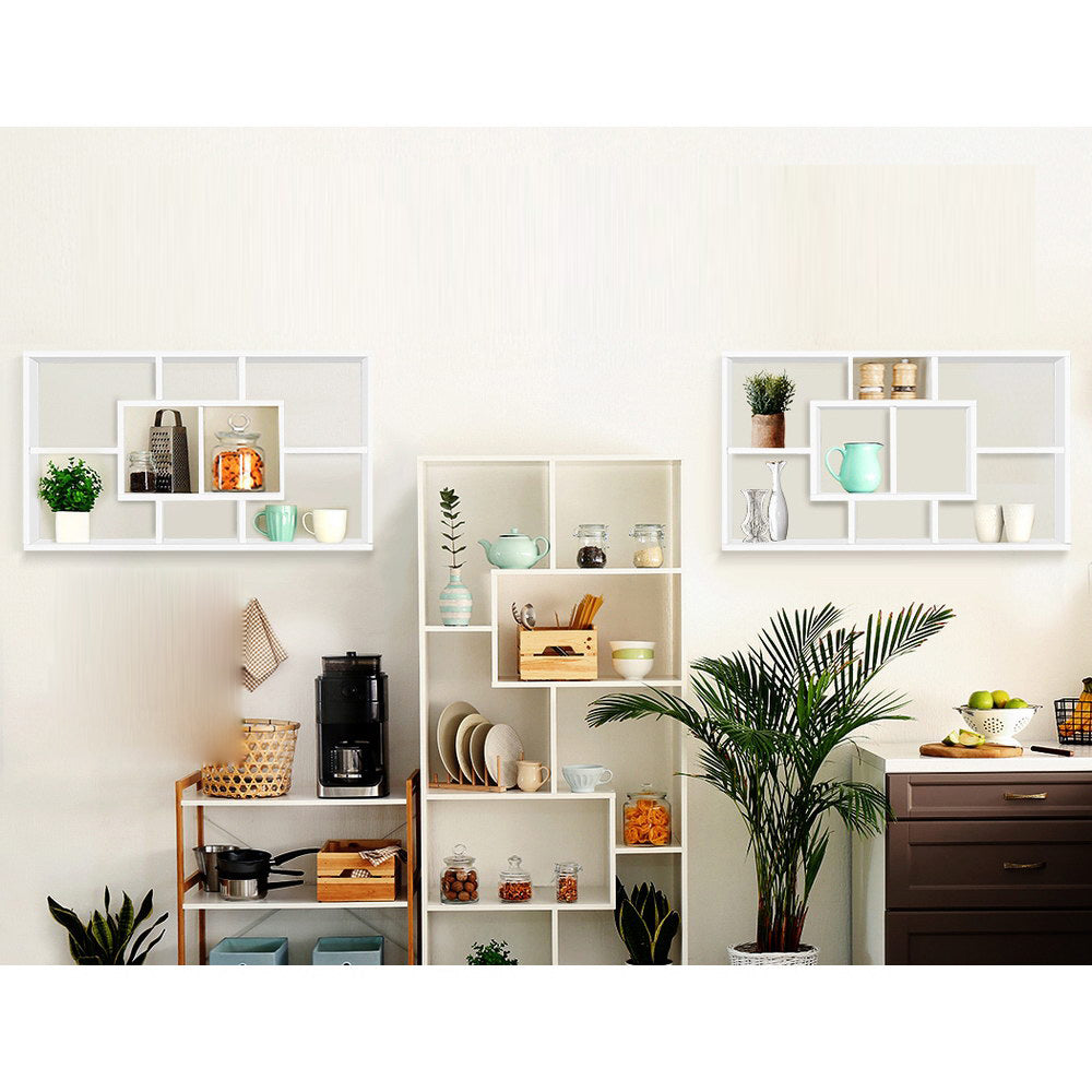 DIY Floating Shelf Set Book Display Storage - White