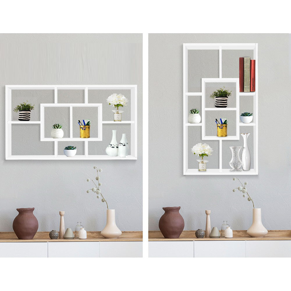 DIY Floating Shelf Set Book Display Storage - White