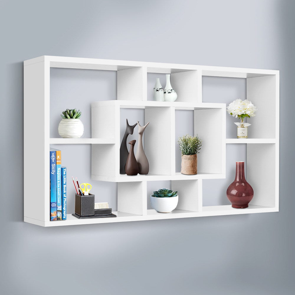 DIY Floating Shelf Set Book Display Storage - White