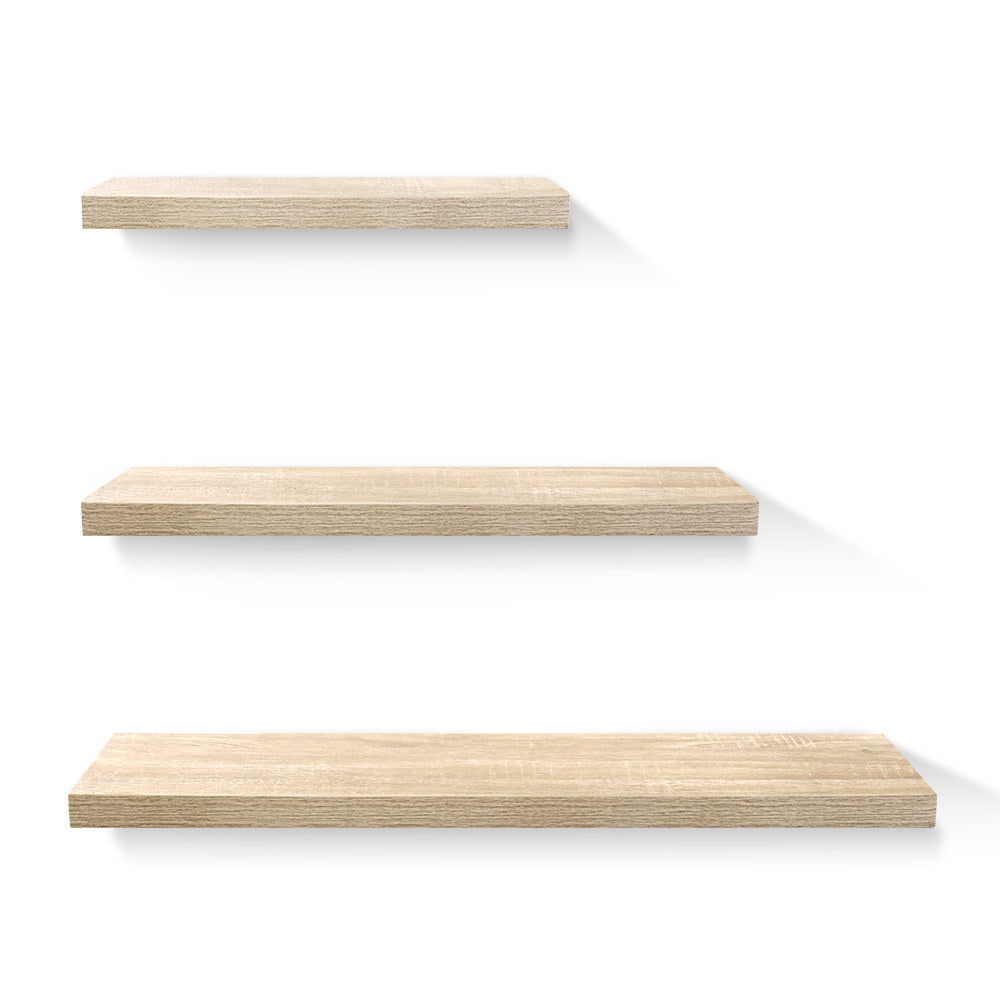 DIY Floating Shelf Set Book Display - Oak