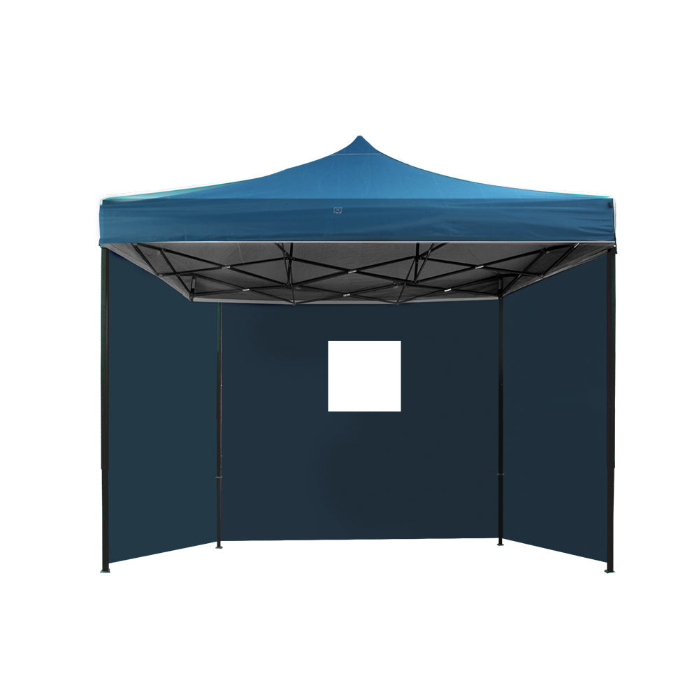 Gazebo Pop Up Marquee Folding Tent Metal Navy - 3x3m