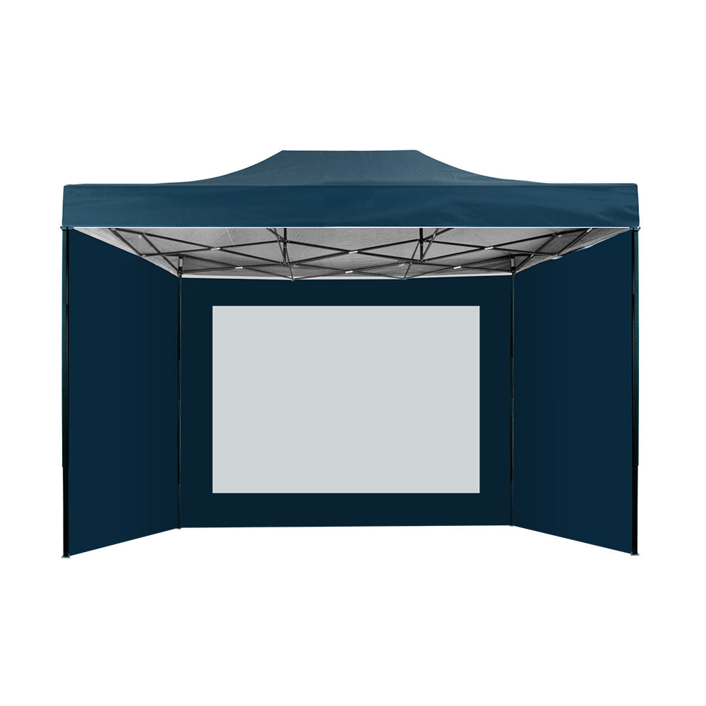 Gazebo Pop Up Marquee Folding Tent Shade Navy - 3x4.5m