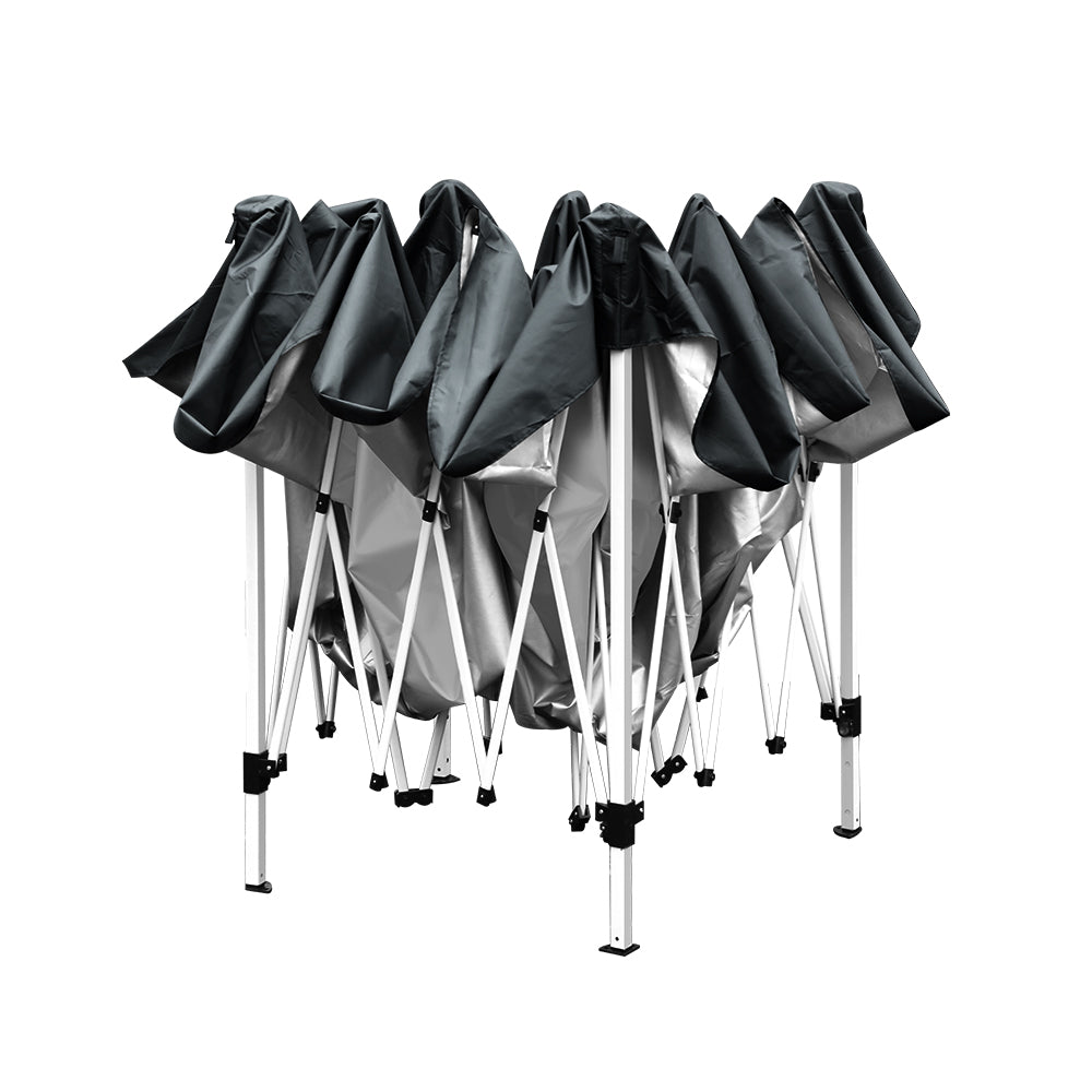 Pop Up Wedding Side Mesh Wall Outdoor Gazebo Black - 3x3m