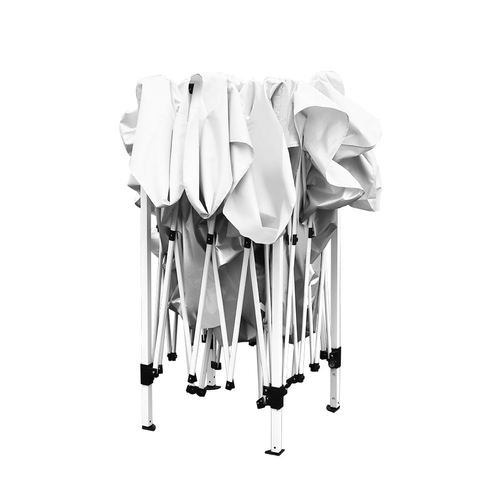 Pop Up Wedding Side Mesh Wall Outdoor Gazebo White - 3x3m