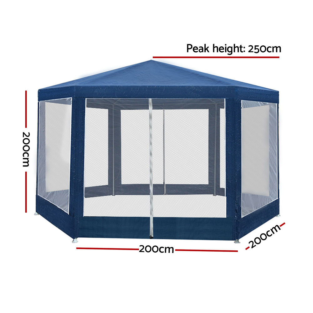 Wedding Gazebo Marquee Party Canopy Camping Tent Navy - 2x2.5m