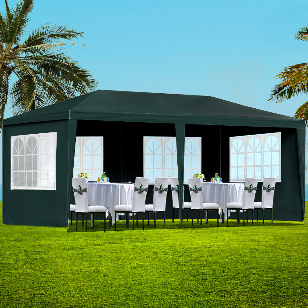 Gazebo Outdoor Marquee Party Camping Tent 4 Wall Panels - 3x6m