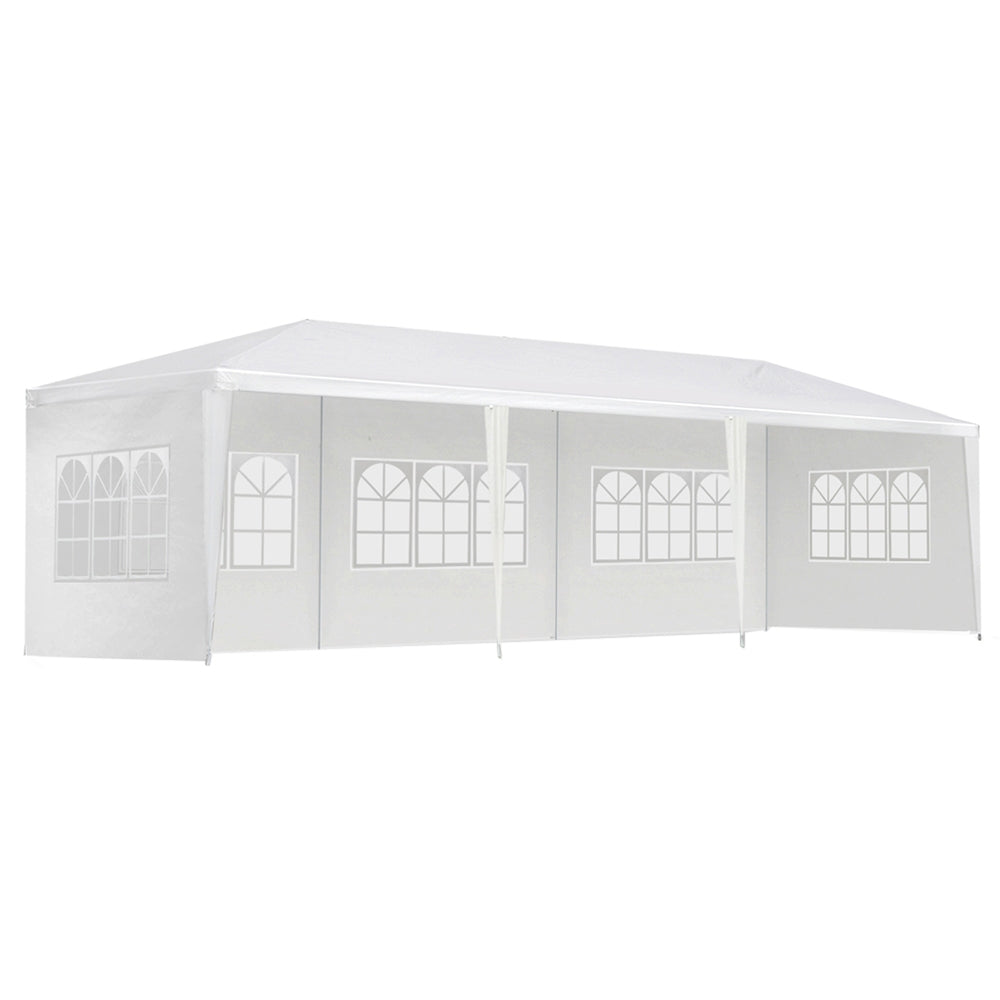 Gazebo Outdoor Marquee Wedding Camping Tent White - 3x9m