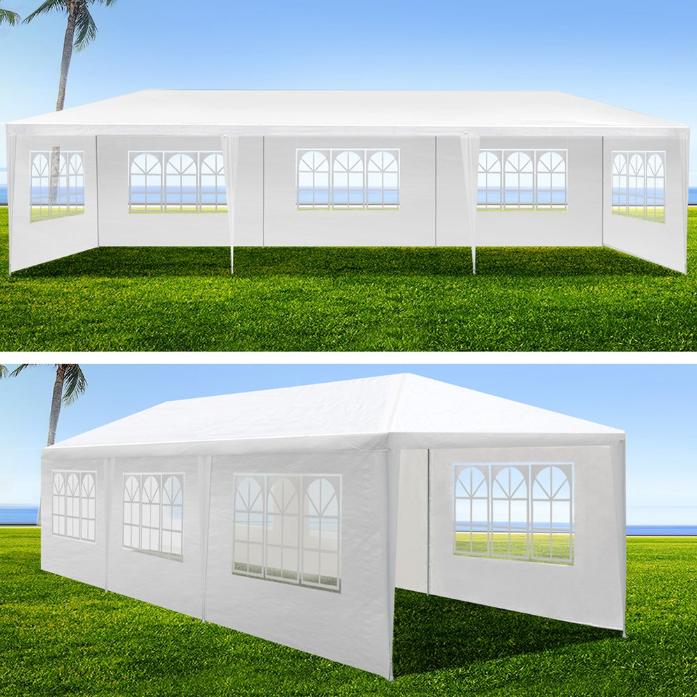 Outdoor Wedding Party Camping Gazebo Tent 8 Wall Panels - 3x9m