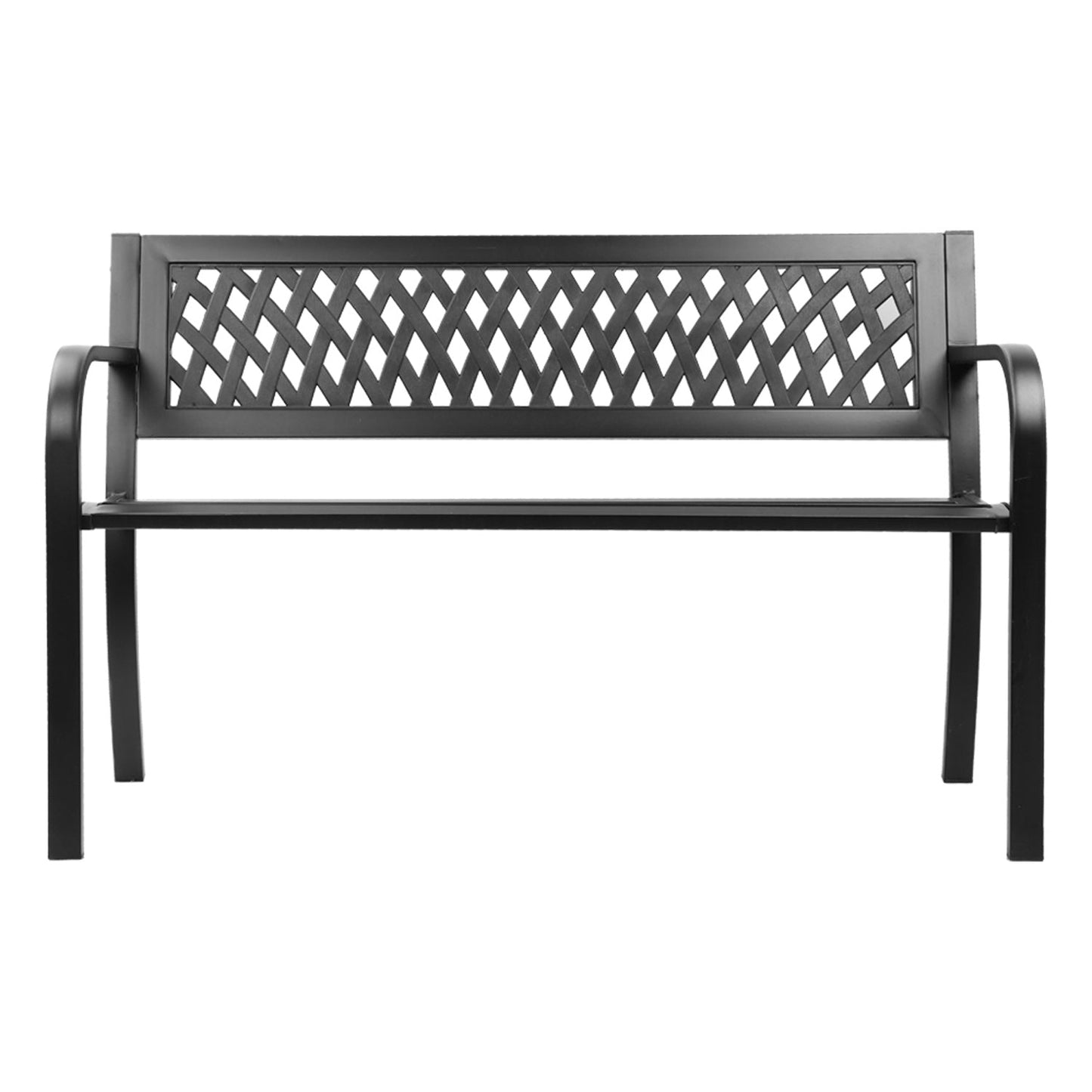 Steel Garden Bench 119cm x 53cm x 75cm - Black