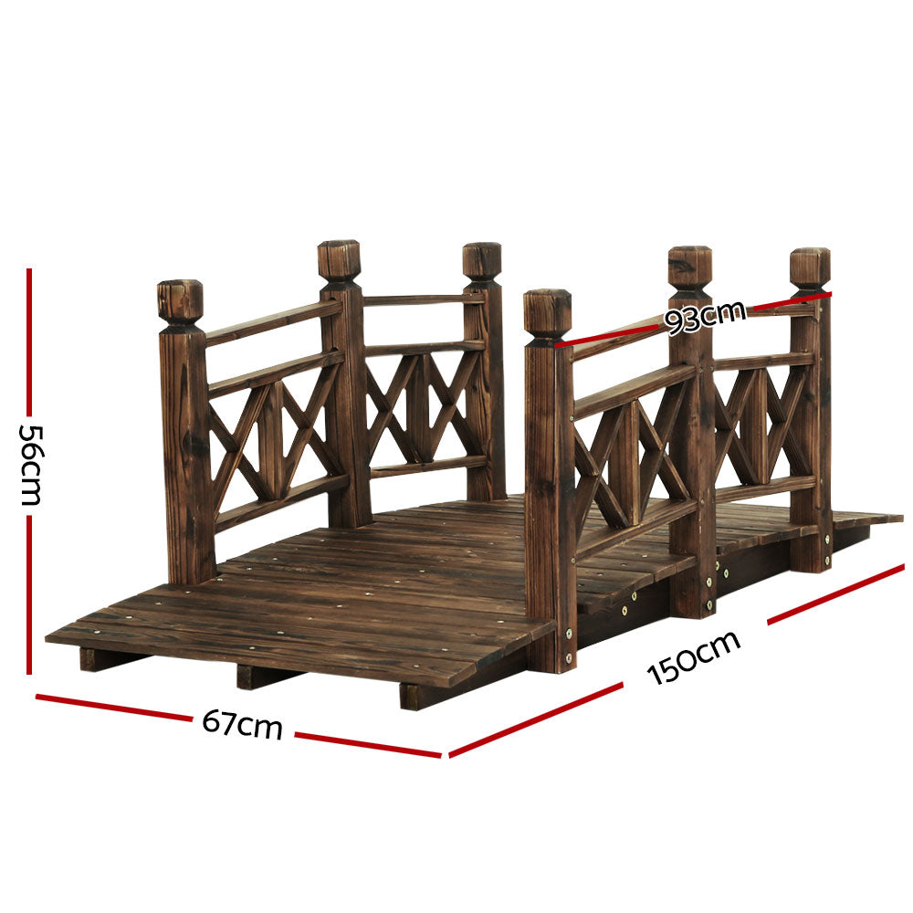 Wooden Rustic Bridge Outdoor Yard Garden Decor