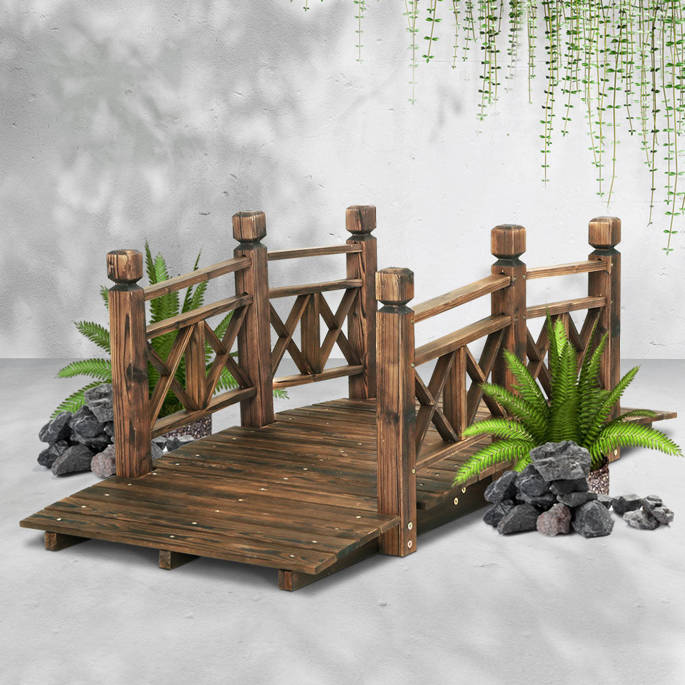 Wooden Rustic Bridge Outdoor Yard Garden Decor