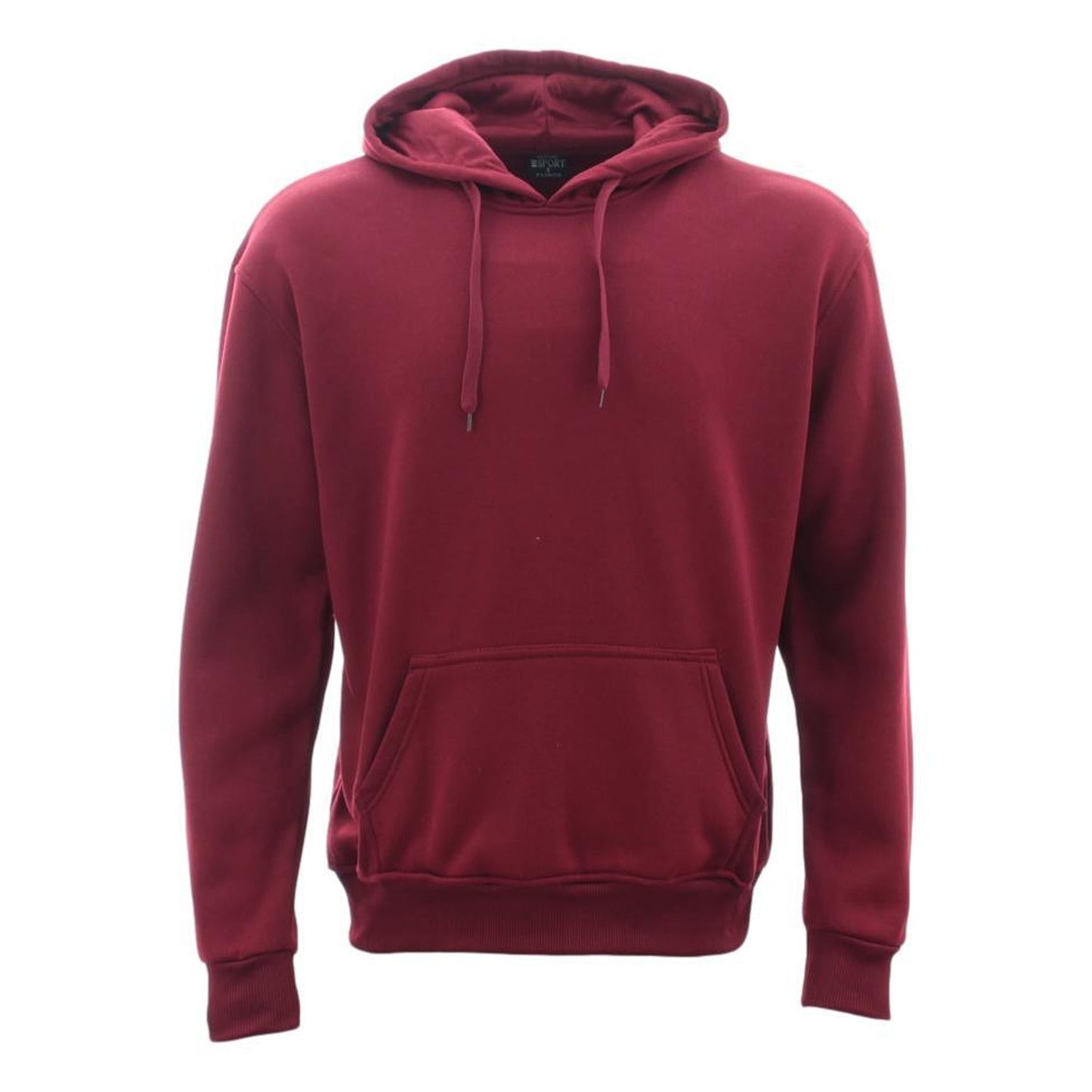 Burgundy Unisex Adult Basic Plain Hoodie Men Pullover Sweater