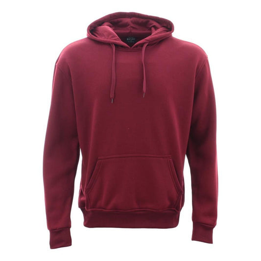 Burgundy Unisex Adult Basic Plain Hoodie Men Pullover Sweater