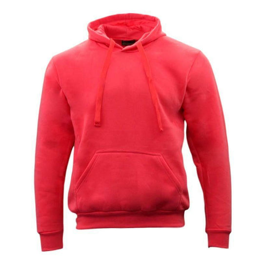 Coral Pink XS Unisex Adult Basic Plain Hoodie Men Pullover Sweater