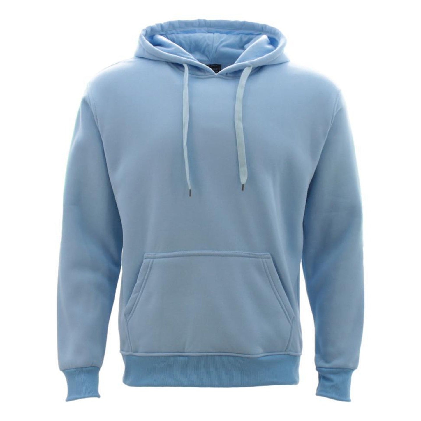 Light Blue Unisex Adult Basic Plain Hoodie Men Pullover Sweater