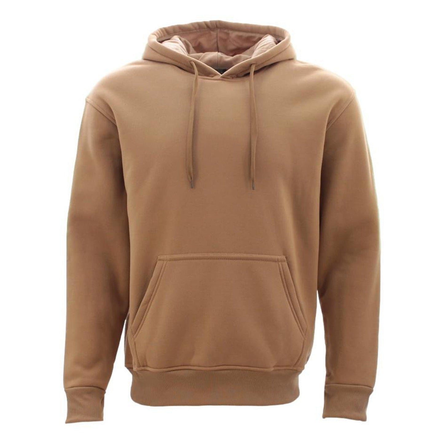 Mocha Unisex Adult Basic Plain Hoodie Men Pullover Sweater