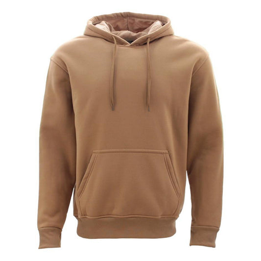 Mocha Unisex Adult Basic Plain Hoodie Men Pullover Sweater