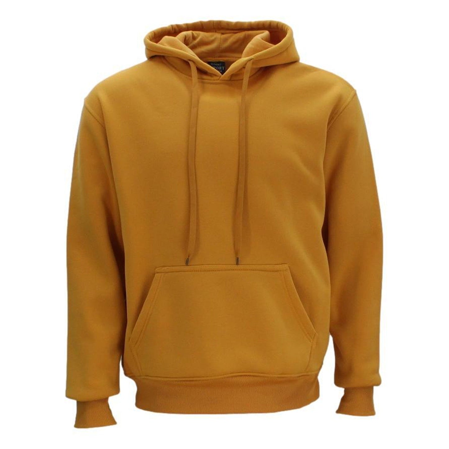 Mustard Yellow Unisex Adult Basic Plain Hoodie Men Pullover Sweater