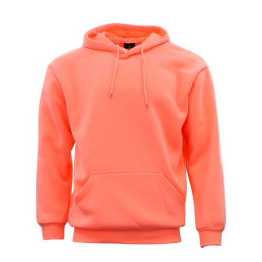 Peach Unisex Adult Basic Plain Hoodie Men Pullover Sweater
