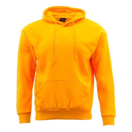 Yellow Unisex Adult Basic Plain Hoodie Men Pullover Sweater