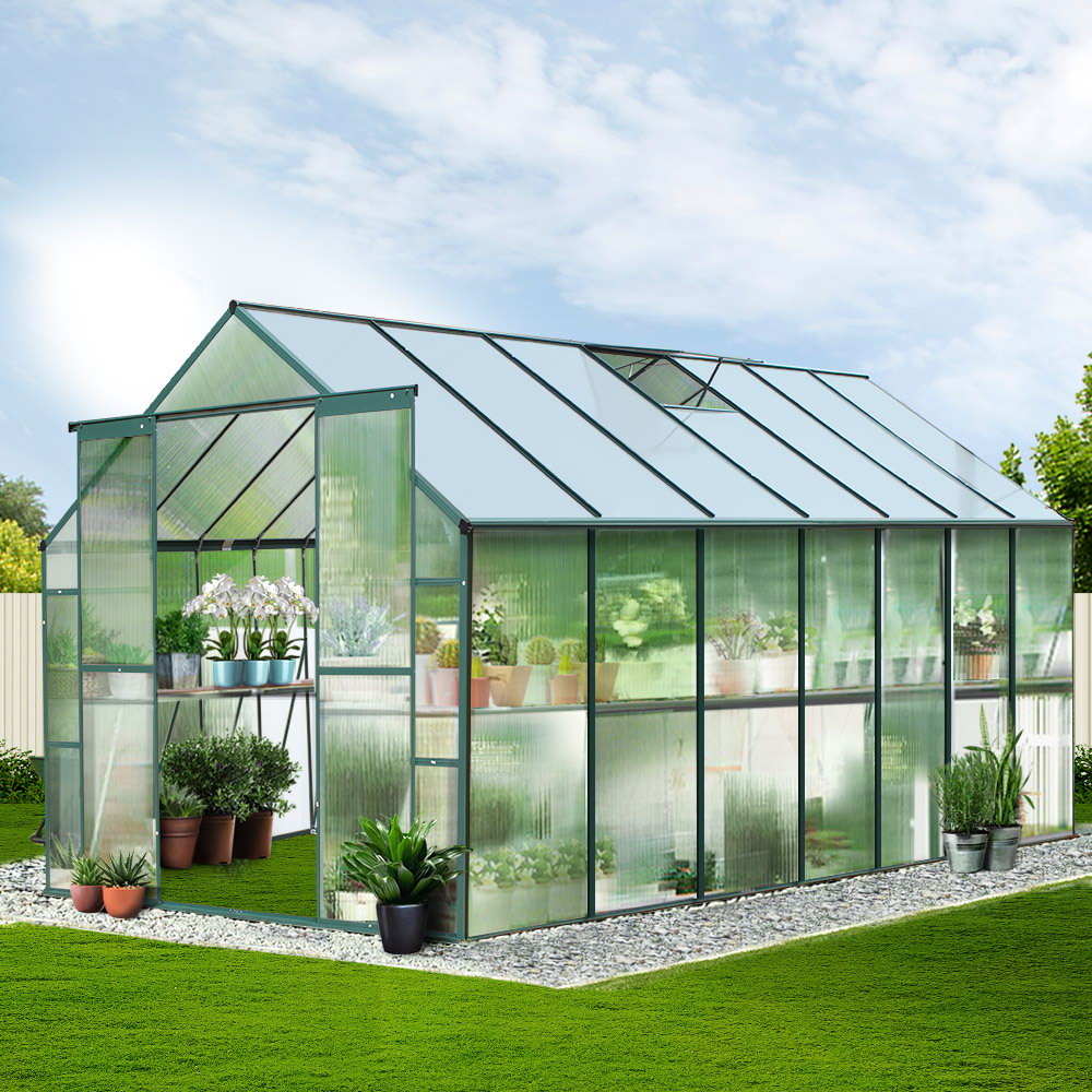 Aluminium Greenhouse Green House Garden Polycarbonate 4.43X2.44M