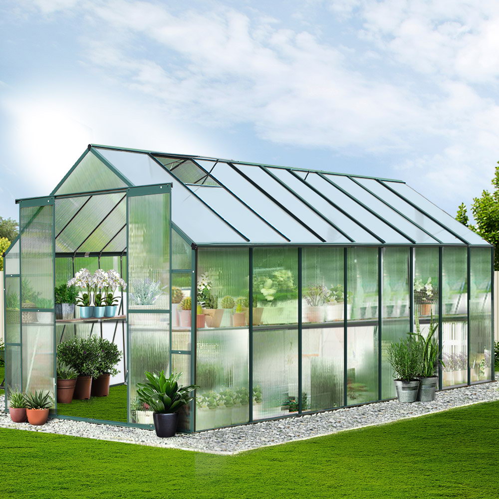 Aluminium Greenhouse Polycarbonate Green House Garden Shed 5.1x2.44M