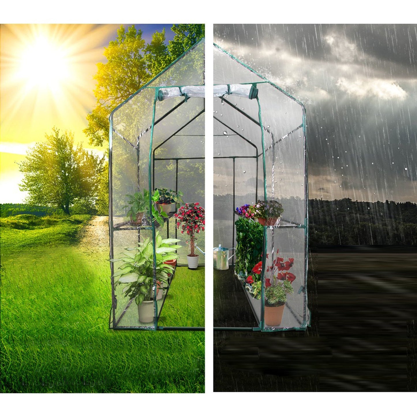 Garden Clear Greenhouse Shed - 1.2M x 1.9M
