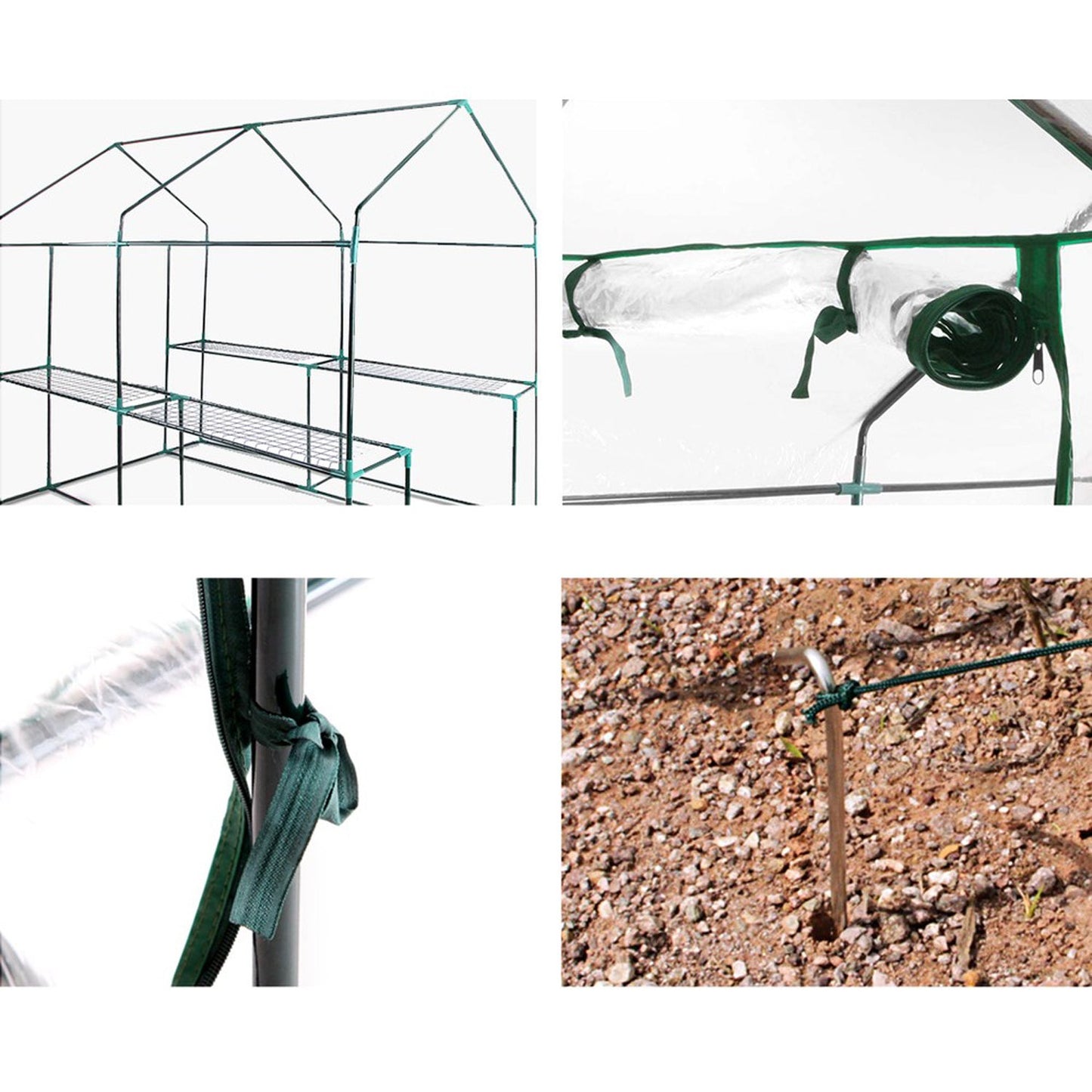 Garden Clear Greenhouse Shed - 1.2M x 1.9M