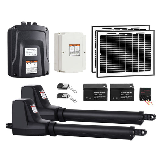 Swing Gate Opener Auto 20W Solar Power Electric Remote Control 1000KG