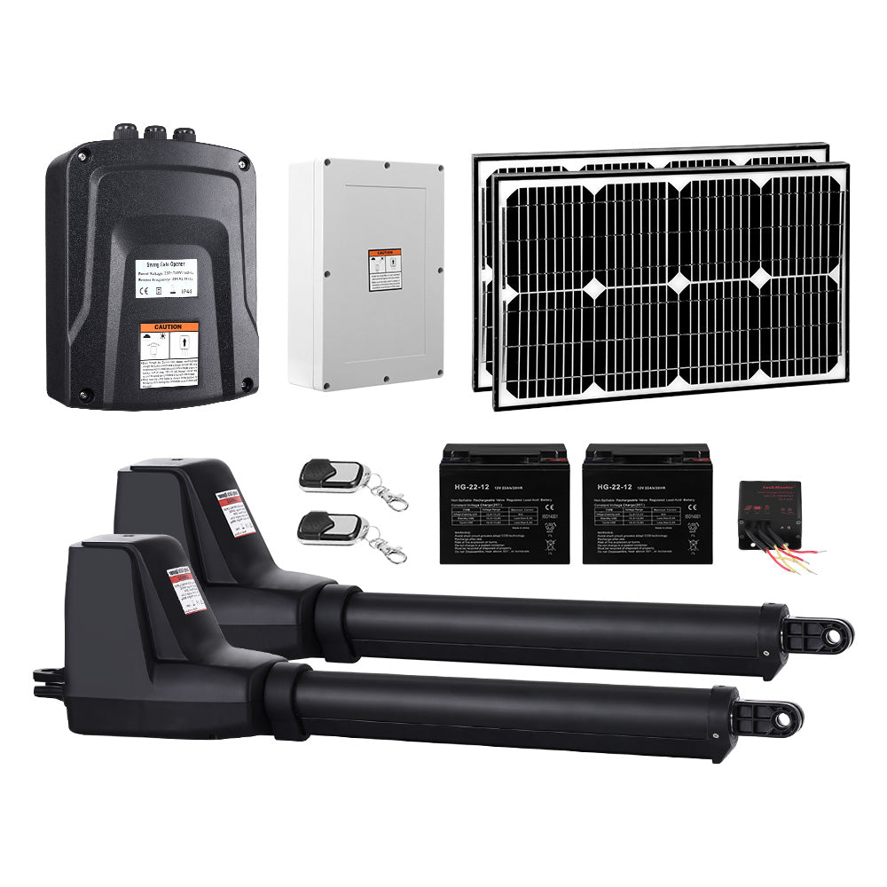 Swing Gate Opener Auto 40W Solar Power Electric Remote Control 1000KG