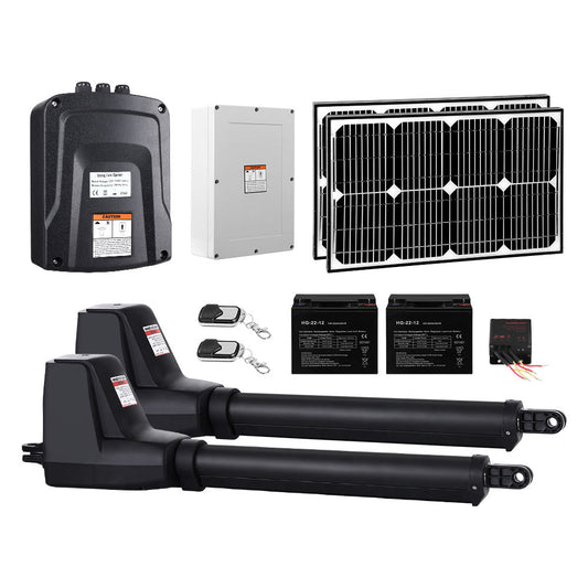 Swing Gate Opener Auto 40W Solar Power Electric Remote Control 1000KG