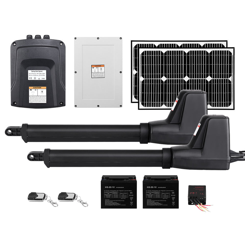 Swing Gate Opener Auto 40W Solar Power Electric Remote Control 1000KG