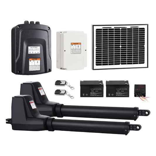 Swing Gate Opener Auto Solar Power Electric Kit Remote Control 1000KG