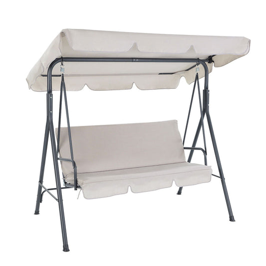 Outdoor Garden Hammock Swing 3 Seater Chair - Beige