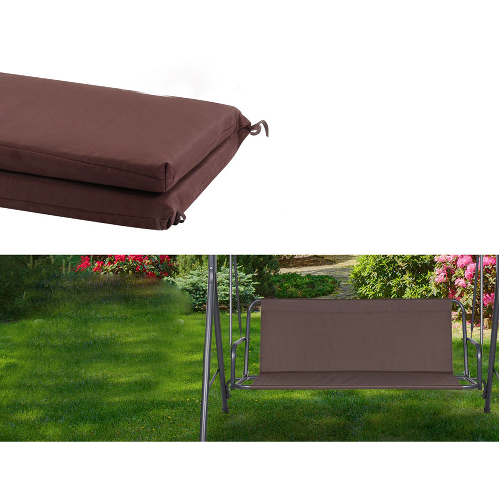 Outdoor Garden Hammock Swing 3 Seater Chair - Dark Brown